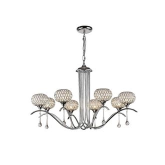 Netlighting Chelsie Ceiling Pendant 8 Light Polished Chrome Clear Glass in Silver