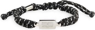 Balenciaga Saint Germain Braided Bracelet in Black/White/Silver at Nordstrom