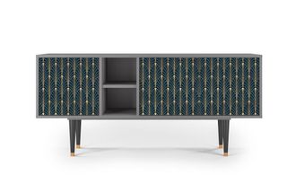 StoryZ Mueble de TV azul y amarillo 3 puertas L 150 cm