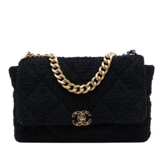 Chanel Pre-owned 19 Flap Bag - Dames - Pre-owned - Zwart - Maat: ONE Size Leer