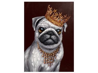 Schubiger M&ouml;bel Bild Mops mit Goldener Krone