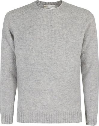 FILIPPO DE LAURENTIIS Textured Grey Crew Neck Sweater