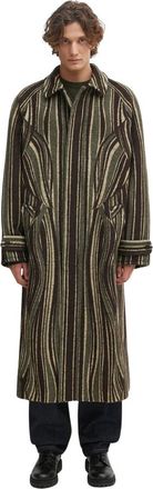 Kenzo Leaf Stripe Coat - Heren - Mantels - Veelkleurig - Maat: XL Wol