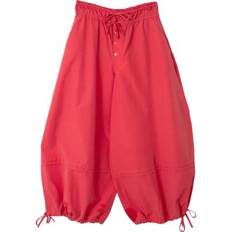 Damson Madder Frida Cotton Blend Crop Balloon Pants in Red at Nordstrom, Size 16 Us