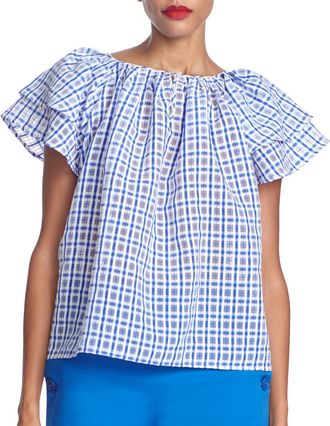 Corey Lynn Calter Penny Double Sleeve Top In Colbalt