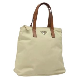 Prada Pre-owned Tote Bags, female, White, Size: ONE SIZE Pre-owned Vintage Nylon Hand Bag