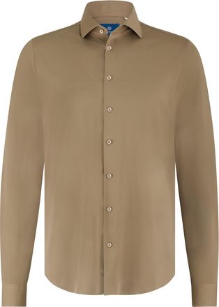 Blue industry Overhemd Blue Industry beige effen stretch