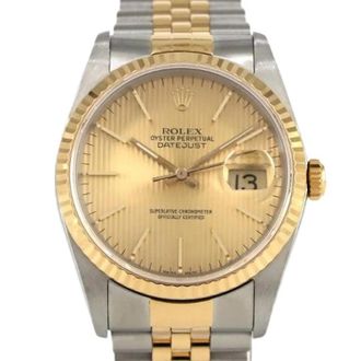Rolex Pre-owned Datejust Roestvrij Staal Geel Goud Automatisch - Dames - Vintage Horloges - Geel - ONE Size - Vintage