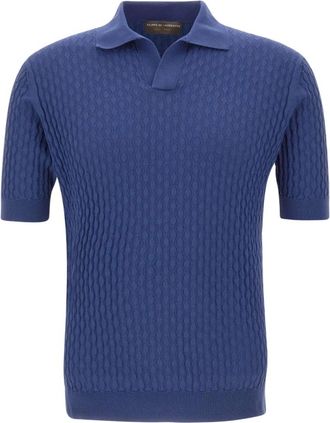 FILIPPO DE LAURENTIIS Tops, Heren, Blauw, L, Polo Shirts