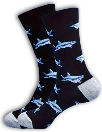 Generic Fun Shark Socks, Gift For Men who Love Fishing or Surfing UK Size 5-8