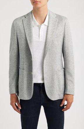 BOSS Hanry Slim Fit Knit Cotton Blend Sport Coat in Open Blue at Nordstrom, Size 36 Regular