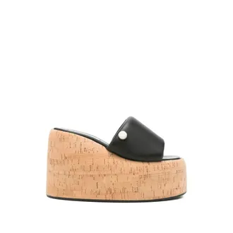 The Attico Wedges, female, Black, Size: 8 US Open-toe Padded Sandals