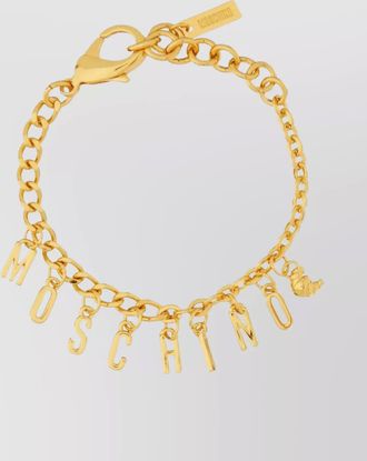 Moschino logo charm bracelet gold-tone finish