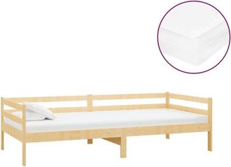 vidaXL Sof&aacute; Cama Con Colch&oacute;n Madera De Pino Maciza 90x200 Cm Vidaxl