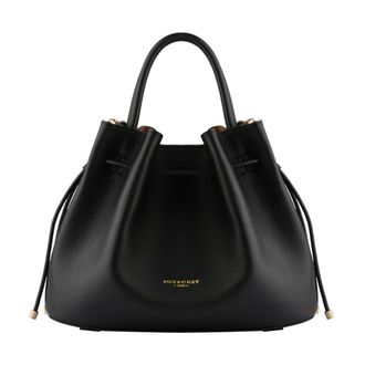 Pourchet Tassen, Dames, Zwart, ONE Size, Leer, Florin Bucket Bag