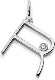 Monica Vinader Lab Grown Diamond Initial Pendant in Sterling Silver R at Nordstrom