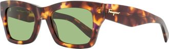 Ferragamo Ferragamo Womens Bold Rectangular Sunglasses SF996SCP 214 Tortoise 51mm