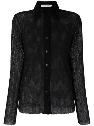 Philosophy di Lorenzo Serafini Camicia semi trasparente - Nero