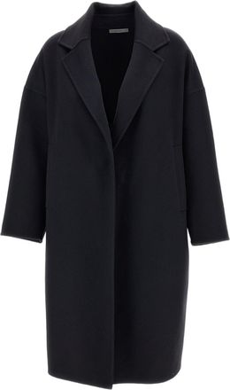 Dusan Unlined Cashmere Coat with Classic Open Lapels and Oversized Silhouette