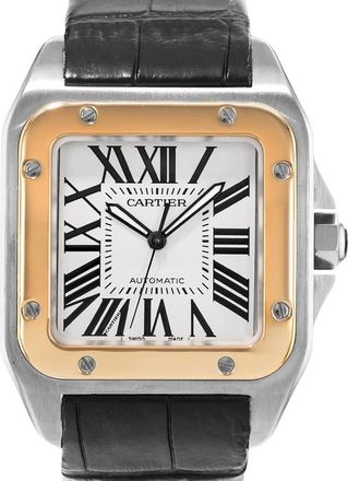 Cartier Pre-owned Cartier Santos 100 Automatic Silver Dial Mens Watch W20072X7