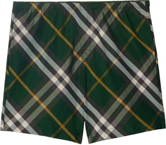 Burberry checkered twill swim shorts - men - Polyamide/Polyester - S - Green