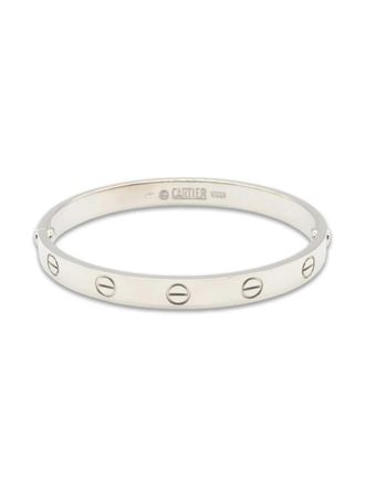 Cartier 2010s Love engraved bracelet - women - 18kt White Gold - 16 - Silver