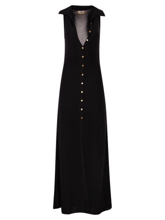 Elisabetta Franchi viscose gebreide jurk met juweeldetail