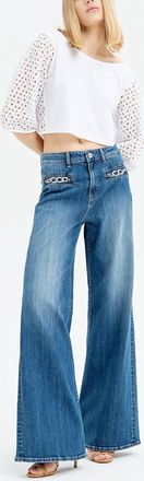 Fracomina High Flare Pant In Superstone