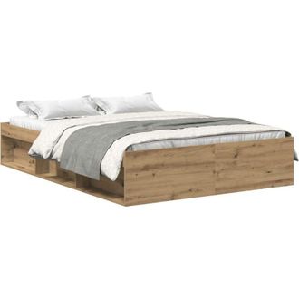vidaXL Vidaxl - Estructura De Cama Sin Colch&oacute;n Roble Artesanal 140x200 Cm