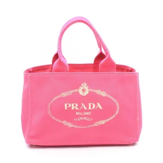 Prada Pink Canvas Handbag Tote Bag (Pre-Owned)