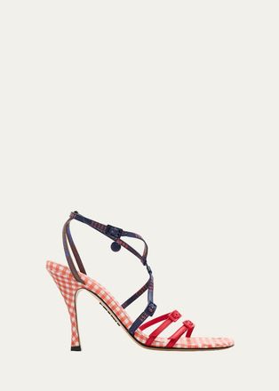 Loewe 90mm Comic Gingham Strappy Sandals