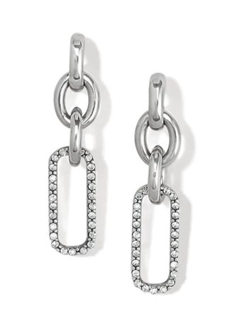 Brighton Womens Illumina Lights Linx Earrings In Silver
