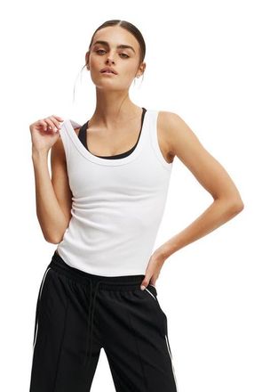 Cotton On Womens Active Rib Tank in White at Nordstrom, Size Medium