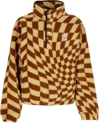 Obey Golvende Pop Fleece Jas - Dames - Sweatshirts - Bruin - L - Polyester - Hoodies & sweatvesten