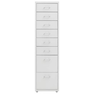 Berkfield Home Mobile File Cabinet Grey 28x41x109 cm Metal in White | Size: 28 x 41 x 109 cm