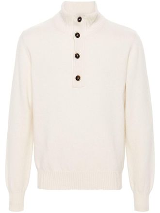 Tom Ford buttoned-collar jumper - Neutrals
