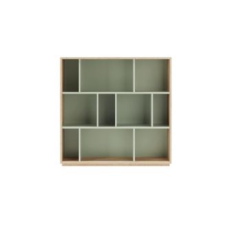 HERDASA Estanter&iacute;a Librer&iacute;a, Colecci&oacute;n Nack, Con 3 Niveles De Altura En Melamina Color Roble-verde