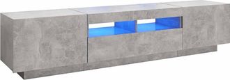 vidaXL Mueble Para Tv Con Luces Led Gris Hormig&oacute;n 180x35x40 Cm Vidaxl