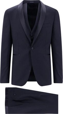 Tagliatore Single-breasted Driekwartpak - Heren - Business pakken - Blauw - 2XL - Wol - Kostuums