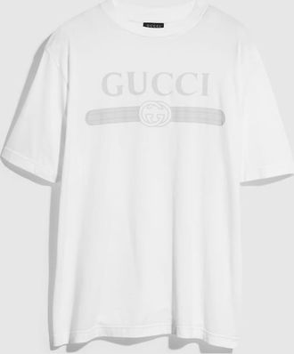 Gucci Cotton Jersey T-shirt With Print, Size XXXL, White