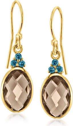 Ross-Simons Smoky Quartz Drop Earrings With. London Blue Topaz in 18kt Gold Over Sterling