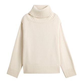 Woolrich 5GG Cozy Wool Cash Turtleneck - - Knitwear - Donna - Beige - S