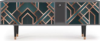 StoryZ Mueble de TV azul-verde 2 cajones y 2 puertas L 170 cm