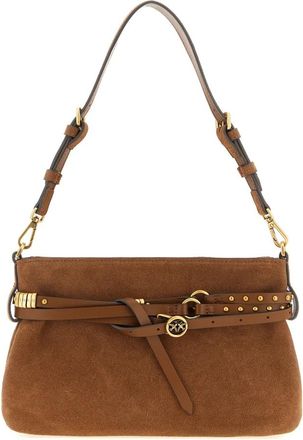 Pinko Belt Mini Schoudertas - Dames - Schoudertassen - Bruin - ONE Size - Katoen - Tassen