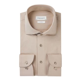 Profuomo Overhemden, Heren, Beige, 4Xl, Beige Business Overhemd
