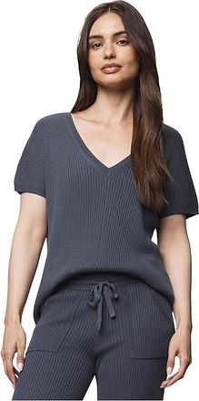 Splendid Georgie V-Neck Sweater Womens Sweater Ice Navy : XL (Womens 14-16), Cashmere/Nylon/Polyester