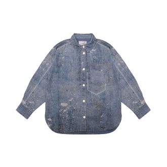 Gestuz Overhemden, Dames, Blauw, L, Denim, Denim Shirts