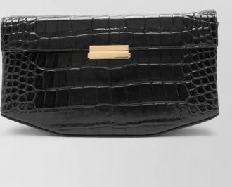 Toteme croc-effect leather clutch bag