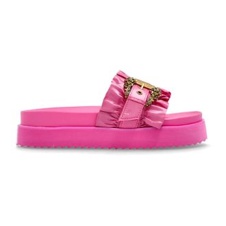 Versace Jeans Couture Sliders, female, Pink, Size: 10 US Satin Platform Mules