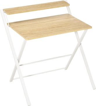 HOMCOM Scrivania Pieghevole Salvaspazio Con Mensola Legno Metallo 81.5x70x84cm - Homcom